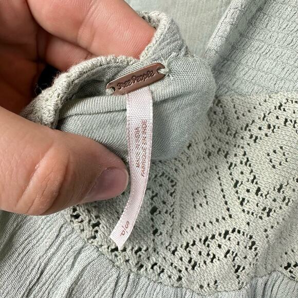 Free People Sage Green Embroidered Mini Dress - Picture 5 of 12